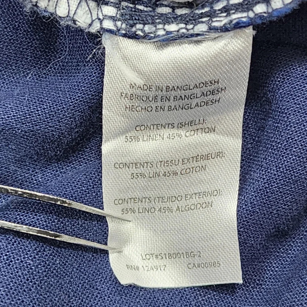 Trunks Surf & Swim Co Shorts Mens 36 Blue Linen Cotton Cargo 10 Inseam Casual